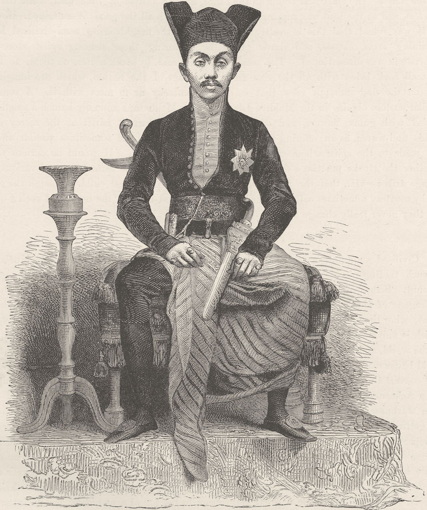 PHILIPPINES. The Sultan of Sulu (Malay)  1890 old antique print picture